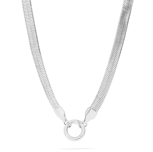 Portrait of Love Herringbone Coin Charm Necklace