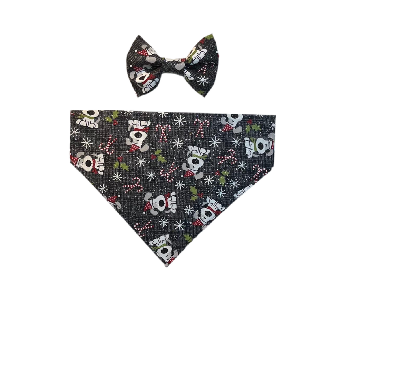 Holiday Candy Cane Bandana and Bow tie