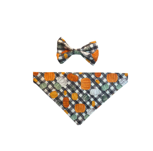 Fall Pumpkin Patch Bandana or Bowtie