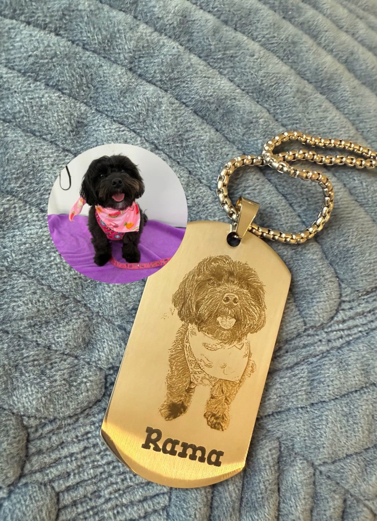 Pet Portrait Dog Tag Necklace